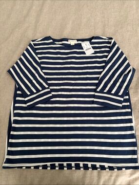 Crewcuts  Striped Navy and White Boatneck Top, NWT